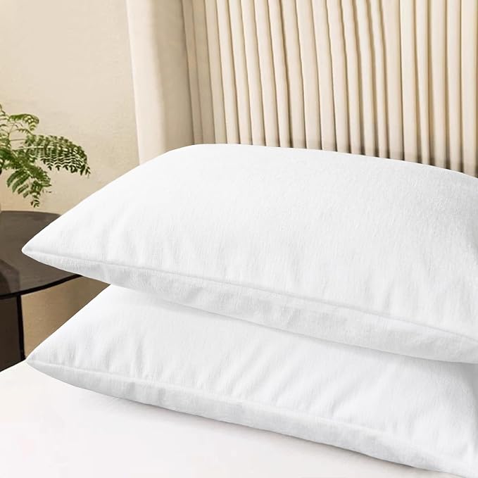 CaliTime Decorative Standard Throw Pillow Covers 26 X 20 Inches True White