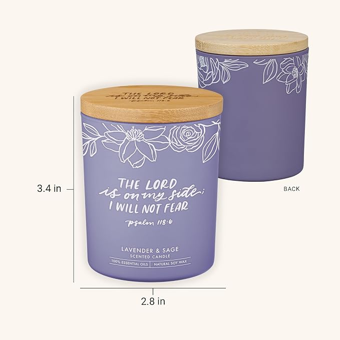 Christian Art Gifts Soy Wax Scented Candle: Lavender & Sage Scent