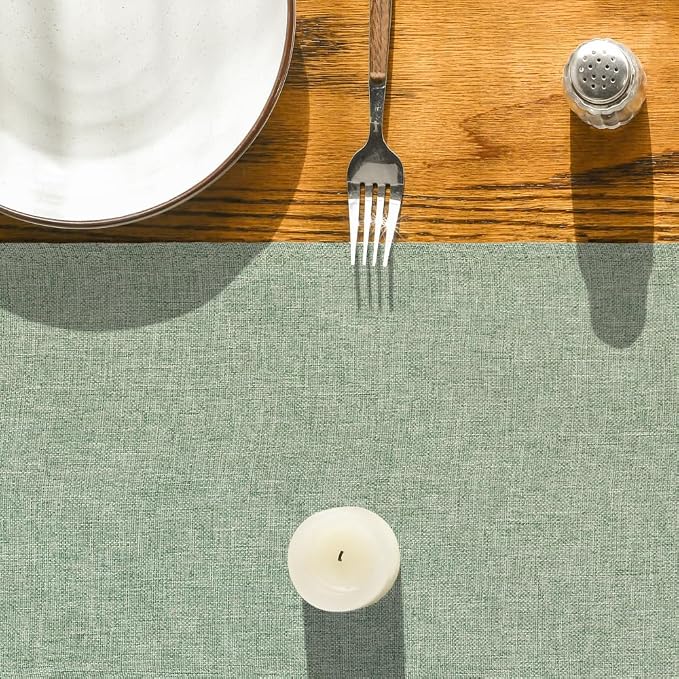 Artoid Mode Sage Green Table Runner, Seasonal Spring Summer Washable Kitchen Dining Table Decoration for Home Party Decor 13x60 Inch