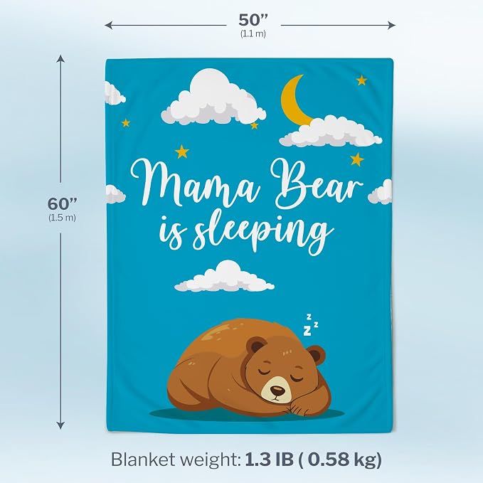 Mom Blanket in Gift Ready Packaging | Cozy Dyed Fleece Throw Blanket | 50"x60" for Couch or Bed - Unique Mom Gift for International Women's Day | Special Present from Daughter or Son