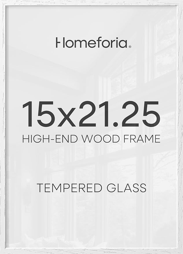 Homeforia 15x21.25 White Oak Puzzle Picture Frame, High-End Wood, Glass