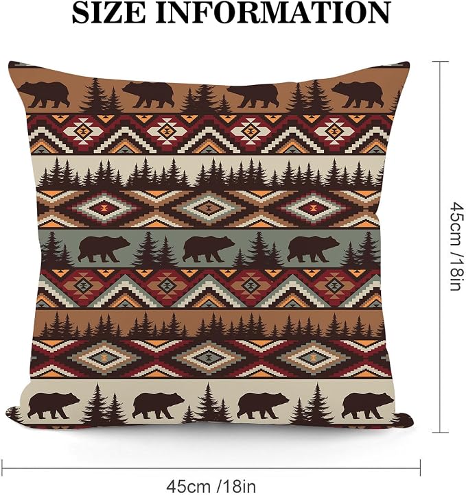 Vintage Rustic Throw Pillow Covers 18x18 Set of 2 Cabin Decor
