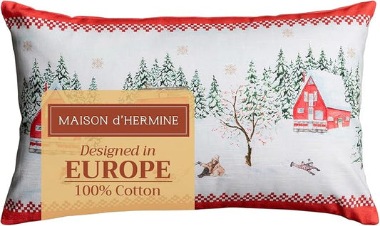 Maison d' Hermine Throw Pillow Covers 100% Cotton (12" x 20" - Pack of 1)