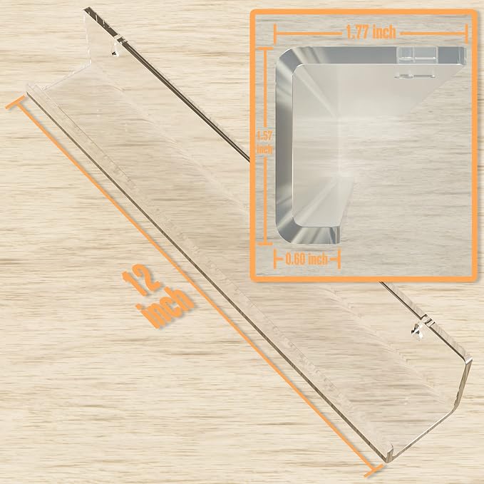 ILYXY Clear Acrylic Vinyl Record Holder – 8 Pack 12-Inch Wall Mount Shelves, Album Display Frames for LP Records, Decorative Rack for Collectors & Vinyl Lovers
