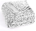 PLEASANT BOULEVARD | Leopard Throw Blanket Fleece, Premium Lightweight Cozy Warm Plush Microfiber Bedspread for Couch Sofa and Bed (Gray, Queen (90 x 90 inches)