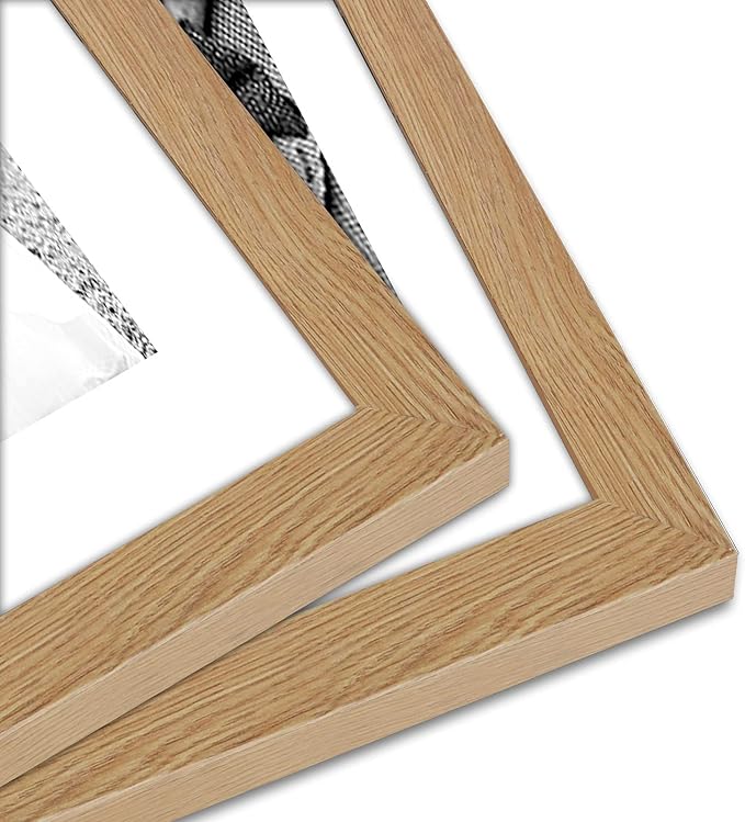 Americanflat Set of 7 Picture Frames with Shatter-Resistant Glass - Gallery Wall Frame Set with One 11x14, Two 8x10 and Four 5x7 Frames - Signature Collection - Dark Oak | Includes one 11x14, two 8x10 and four 5x7, shatter-resistant glass, hanging hard...