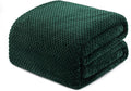 Exclusivo Mezcla Soft Waffle Fleece Bed Blanket Twin XL Size, Green | Lightweight Plush Blanket for Bed, Couch, Sofa, Cozy Fluffy Design for Bedroom, Guest Room, All Season, 90x66 Inches