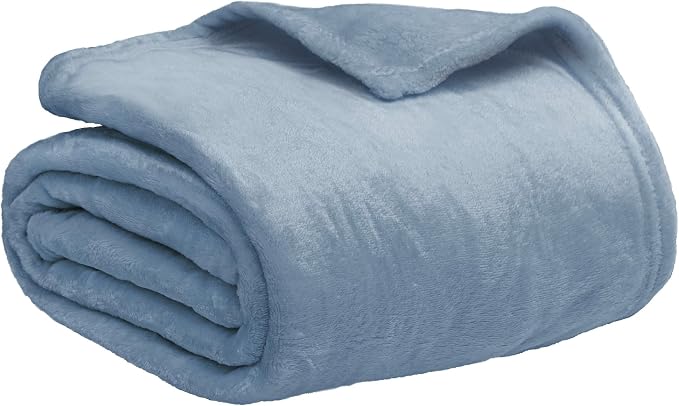 PAVILIA Fleece Blanket Throw Twin Size | Super Soft, Plush, Luxury Flannel Throw | Lightweight Microfiber Blanket for Sofa Couch Bed (Dusty Blue, 60x80 inches)