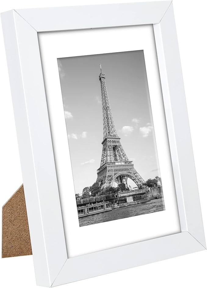 upsimples 4x6 Picture Frame Set of 10, Display Pictures 3.5x5 with Mat or 4x6 Without, Multi Photo Frames Collage for Wall or Tabletop Display, White