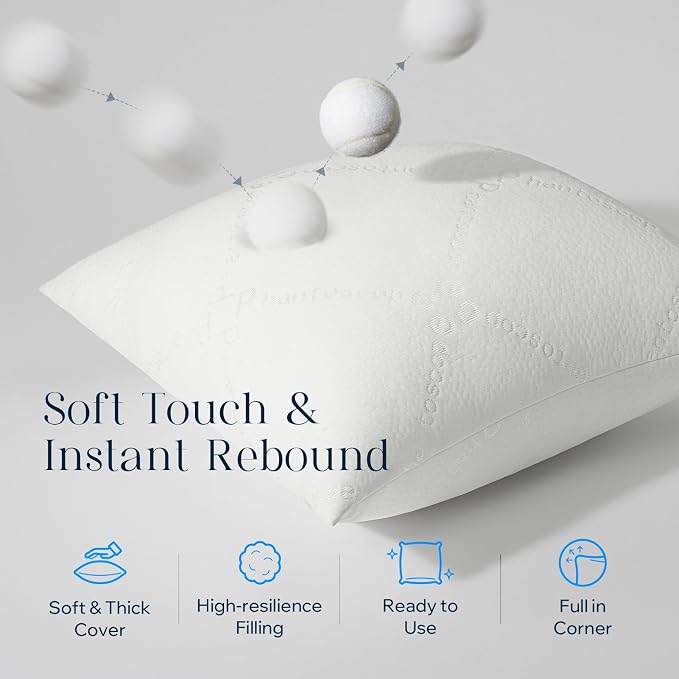 Phantoscope 20x20 Throw Pillow Inserts, Ultra-Soft Air Layer Pillow 2 Pack | Premium Down Alternative Throw Pillows for Couch, Bedroom, Soft Choppable Decorative Pillows, Square Cushion Sham Stuffer