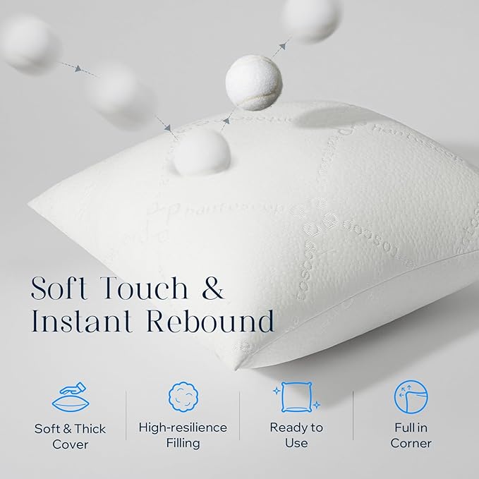 Phantoscope Premium 18x18 Throw Pillow Inserts, Ultra-Soft Air Layer Pillow Inserts Down Alternative Decorative Throw Pillows for Couch, Bedroom, Square Cushion Sham Stuffer, Pack of 1
