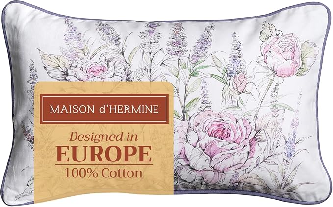 Maison d' Hermine Throw Pillow Covers 100% Cotton (12" x 20" - Pack of 1)