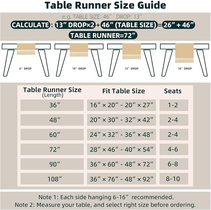 FEXIA Boho Table Runner for Fall Home Decor 12x48 Rustic with Tassels | 48 Inches Long Farmhouse Kitchen Dining Room Macrame Burlap Coffee Table Decoration Dresser Runner Pottery Barn Furniture