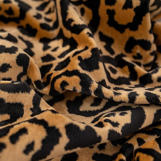 Black Gold Leopard Cut Velvet Throw Pillow Cover 20x20 Inch
