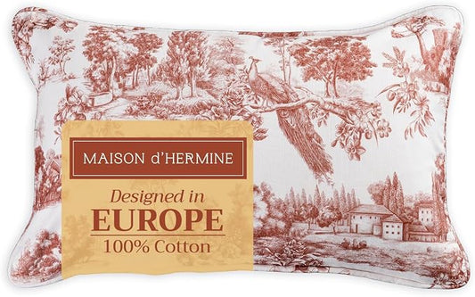 Maison d' Hermine Throw Pillow Covers 100% Cotton (12" x 20" - Pack of 1)