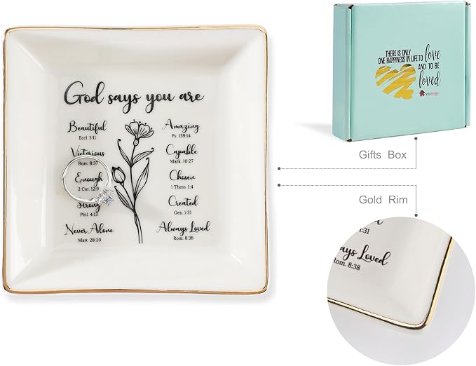 HOME SMILE Christian Gifts for Women Christmas Birthday,Inspirational Gifts for Friends, Religious Spiritual Gifts for Mom Girl Female Coworker Sister Christian