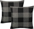 VAKADO Black and Grey Farmhouse Rustic Buffalo Plaid Decorative Throw Pillow Covers Retro Check Home Decor Cushion Cases for Couch Bed Sofa 24x24 Set of 2, Black and Gray