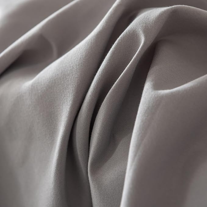 Dorm Bed Skirt Twin XL 46 Inch Drop Length | Light Grey, Ruffled Pattern College Dorm Room Bed Skirts - Split Corner, Easy Care, Microfiber Bed Skirt