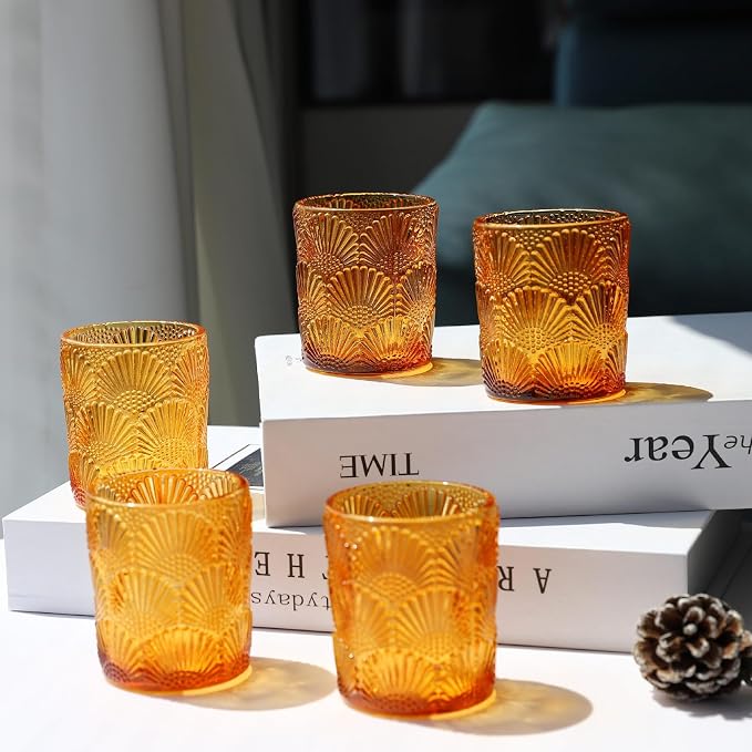 Woho 12pcs Amber Votive Candle Holders, Tealight Holder for Thanksgiving