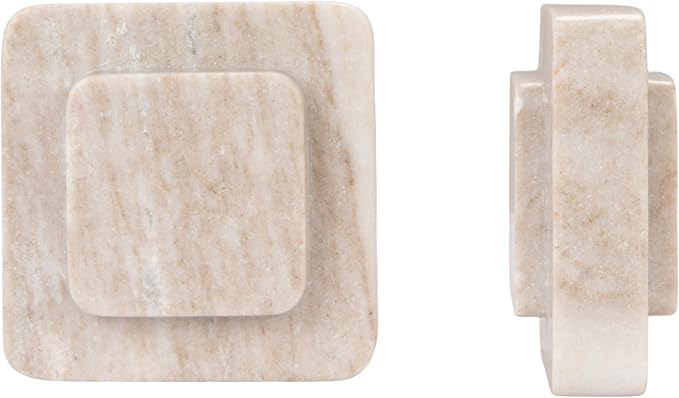 Bloomingville Heavy Duty Marble Bookends, Beige, Set of 2
