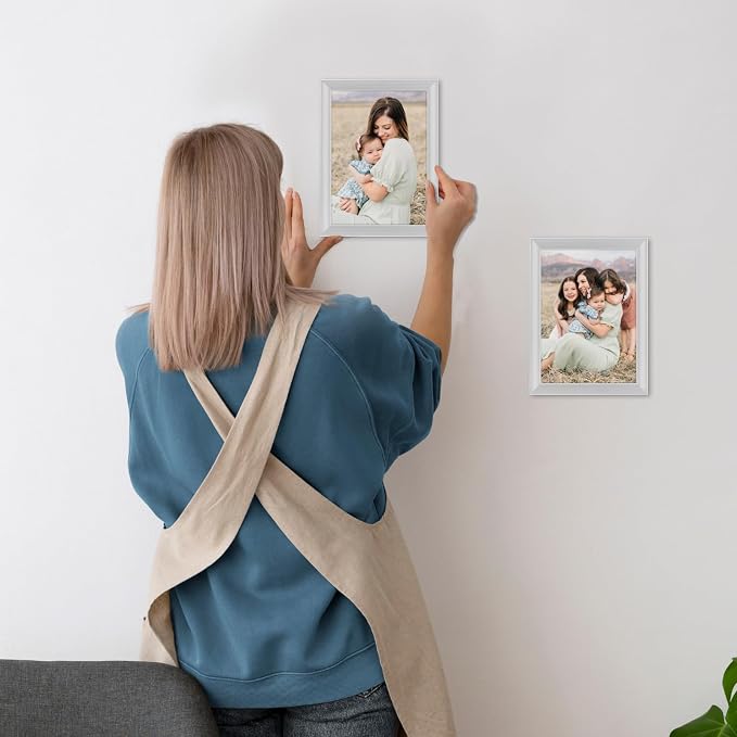 Giftgarden 5x7 Picture Frame Silver Set of 7, Multi Modern 5 x 7 Silver Frames for Wall or Tabletop Display