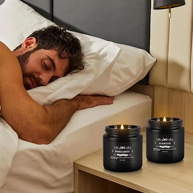 YOROXRG Scented Candles Gifts Set 12 Pack Soy Wax Travel Tin Jar Candles for Home 3.05 OZ for Mom for Christmas, Birthday, Thanksgiving, Mother's Day,Father'Day(Black)