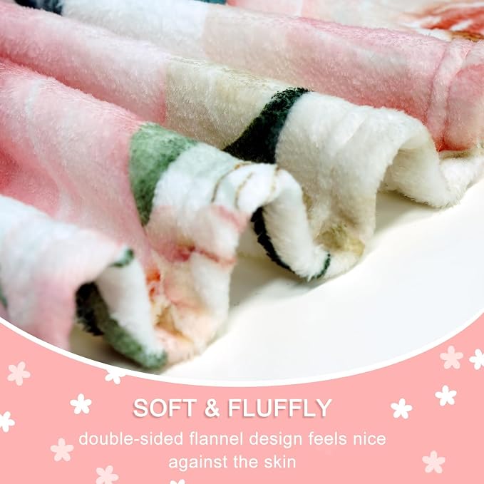 Mocsicka Mom Blanket Ultra Soft Sherpa Fleece Throw (50x60 Inch) | Cozy Lightweight Luxury Throw for Women from Daughter Son, Floral Tote Bag Gift Set