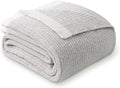 MH MYLUNE HOME Ultra Soft Ribbed Throw Blanket Plush, Gray, 50"x60" | Reversible Fleece Throw Blanket, Comfy Fluffy Fuzzy Plush Blanket Throws for Couch Sofa Bed, Cozy Blankets for Women Gift