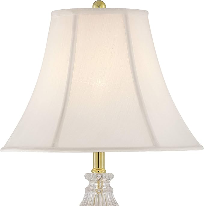 Jeannie 26 1/2" Tall Table Lamps Set of 2 Gold Brass Cut Clear Glass Urn