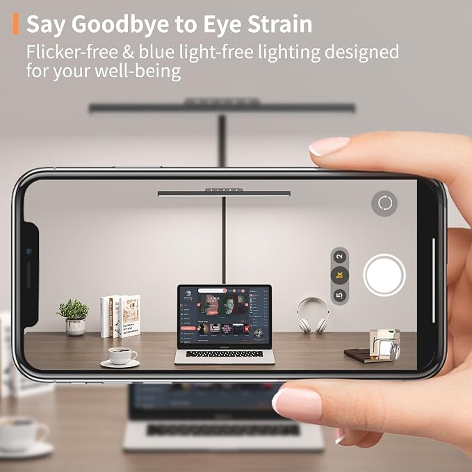Desk Lamp with Clamp,Eye-Caring Adjustable Brightnes Desk Light for Office
