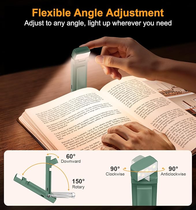 Gritin 2026 Gen 2 Rechargeable Book Light,2-in-1 Reading Light & Flashlight