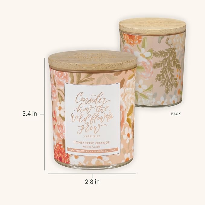 Christian Art Gifts Soy Wax Scented Candle: Honeycrisp Orange Scent