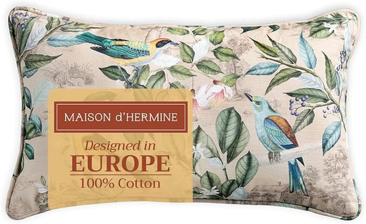 Maison d' Hermine Throw Pillow Covers 100% Cotton (12" x 20" - Pack of 1)