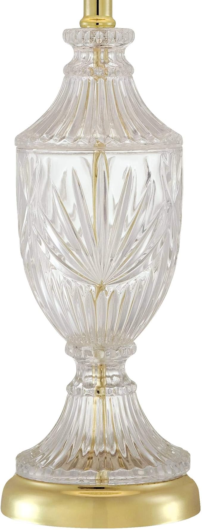 Jeannie 26 1/2" Tall Table Lamps Set of 2 Gold Brass Cut Clear Glass Urn