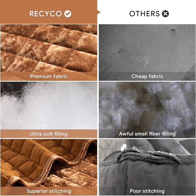 RECYCO Channel Box Stitch Velvet Quilt Set, Queen Size, Rusty Burnt Orange | Ultra Soft Lightweight Velvet Comforter, Luxury Oversized Bedspread Coverlet, Quilted Bedding Set for All Season with 2 Shams