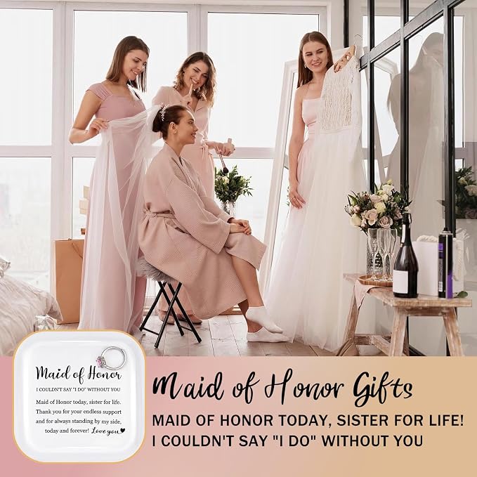 Maid of Honor Sister Ring Dish Trinket Tray Wedding Bridal Shower Gift