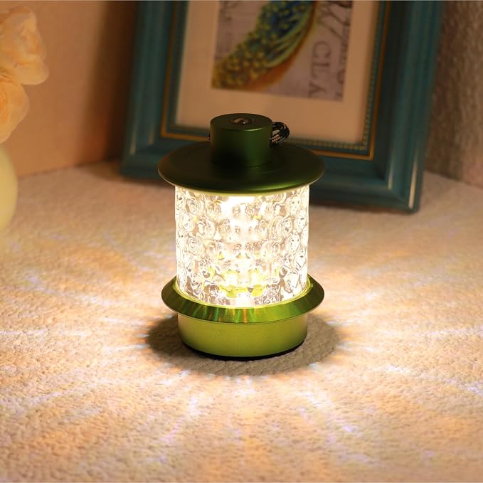 Cordless Small Table Lamp, Metal Glass, Lanyard, Rechargeable, Dimmable