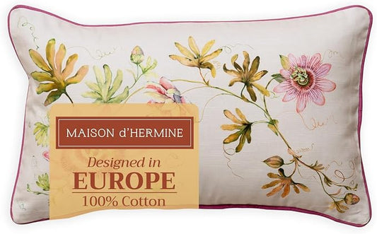 Maison d' Hermine Throw Pillow Covers 100% Cotton (12" x 20" - Pack of 1)