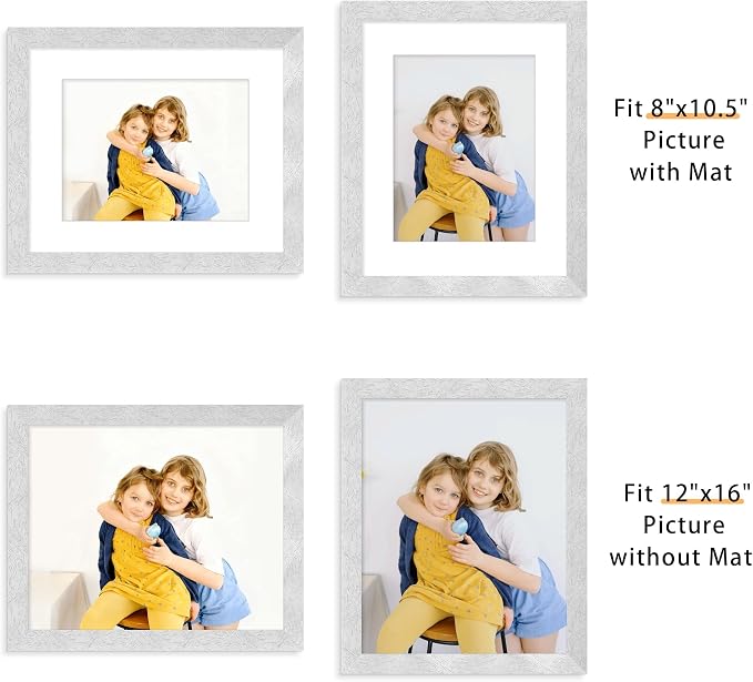 Picrit 12x16 Picture Frame Set of 12, Modern Gallery Wall Frames, Silver