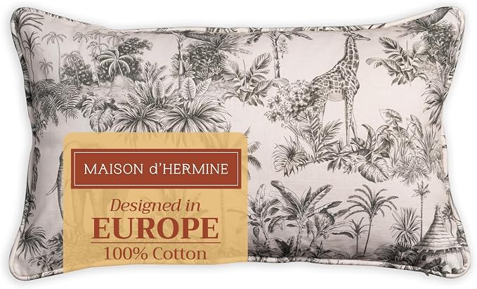 Maison d' Hermine Throw Pillow Covers 100% Cotton (12" x 20" - Pack of 1)