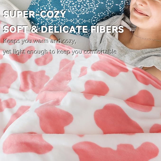 Soft Throw Blanket for Toddler Girls, Small Pink Fleece Baby Blankets for Nursery Crib Stroller, Pink Birthday Gifts for Kids Girls, Home Room Decor, 40x50inches