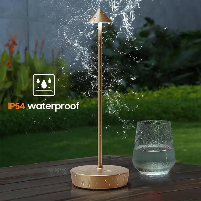 Cordless Rechargeable Led Table Lamp Battery Operated Light Bronze