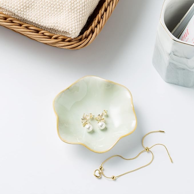 BEUNAIZER Jewelry Dish Tray, Ring Dish, Ceramic Trinket Tray, Key Bowl