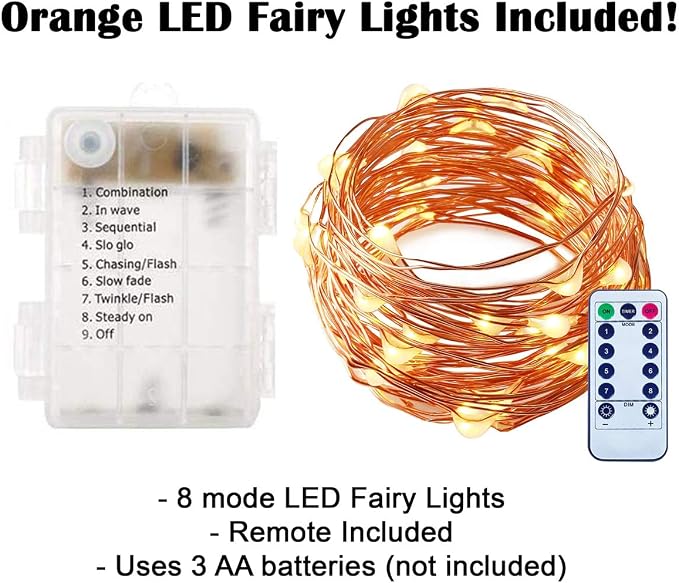 Vela Lanterns Decorative Indoor Fairy Light Halloween Holder, Amber, L | Orange Fall Decorations, Fantasy Moroccan Candle Lamp, Turkish Metal Hanging, Diwali & Eid, Porch Patio, 12" Tall