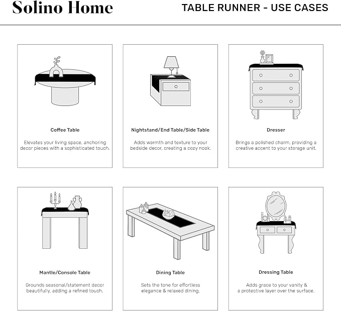 Solino Home 100% Linen Table Runner Blue Denim Woven, Athena 14 x 60 in | a graceful centrepiece for dining and gatherings, European flax fibres, timeless understated style, soft, OEKO-TEX Certified