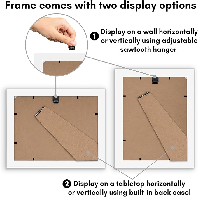 Americanflat 6x8 Picture Frame - Matted to 3x5 - Engineered Wood - White