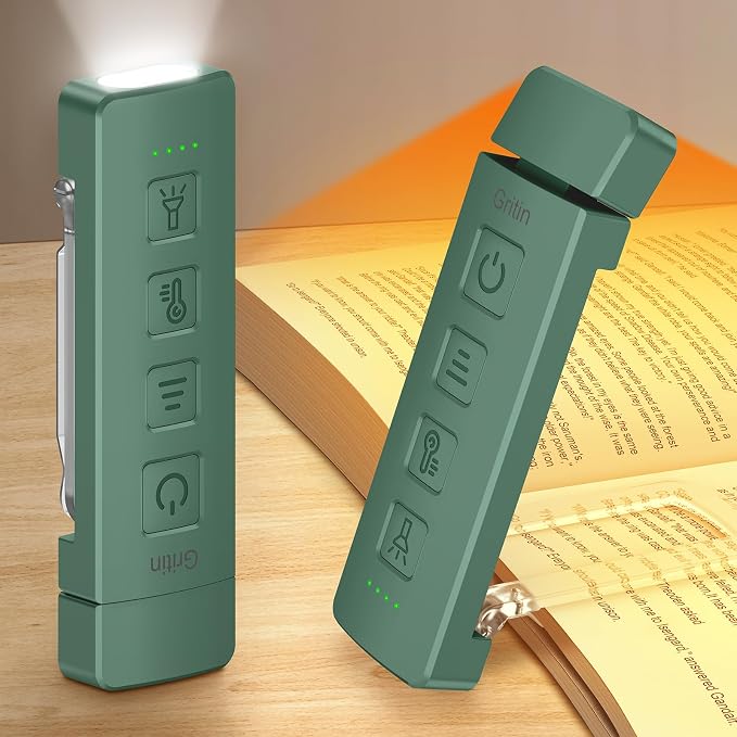 Gritin 2026 Gen 2 Rechargeable Book Light,2-in-1 Reading Light & Flashlight