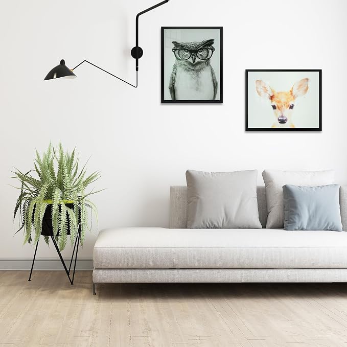 Frametory 2 Pack 16x20 Black Picture Frame with Real Glass Mat for 11x14
