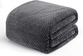 Exclusivo Mezcla Soft Waffle Fleece Bed Blanket Queen Size, Gray | Lightweight Plush Blanket for Bed, Bedroom, Cozy Flannel with Waffle Texture, Stylish Home Decor, All Season, 90x90 Inches