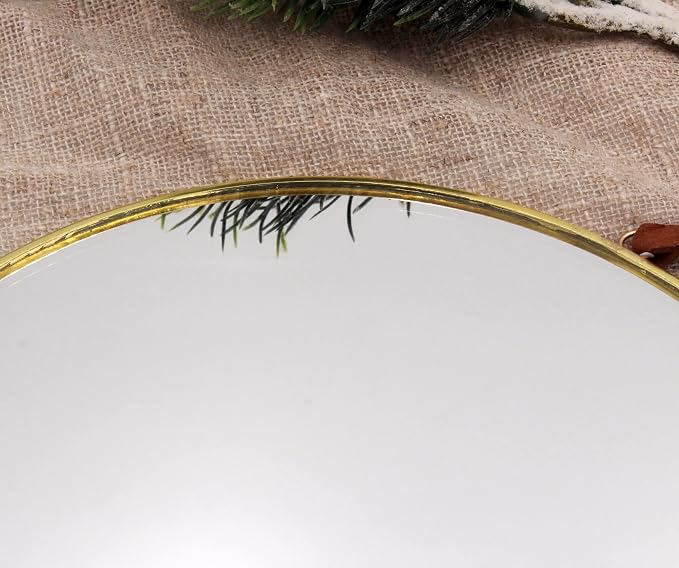 Funerom 8 inch Small Decorative Wall Mirror,Round,Gold | Mirror for Entryways Washrooms Living Rooms